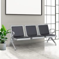 Heavy-duty three link waiting bench