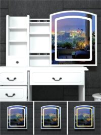 Queen's Vanity Dressing Table With LED - Image 8