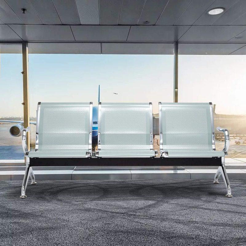 3-link metallic waiting bench