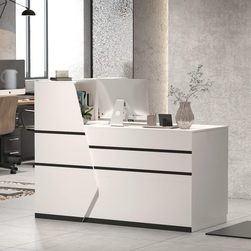 Rectangular Wood Reception Desk