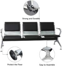 3-link padded office reception bench - Image 5