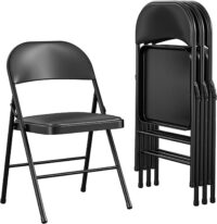 Foldable office study chair (Black) - Image 8