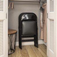 Foldable office study chair (Black) - Image 3