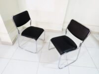 Chrome visitor's leather office seat - Image 6