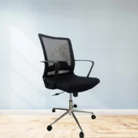 Fabric Black Mid-Back Chair - Image 2