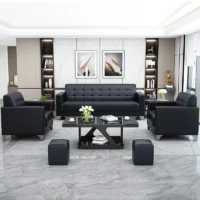 Office 5-Seater Leather Sofa - Image 7