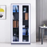 knock down office furniture glass door book shelf metal cupboard - Image 3