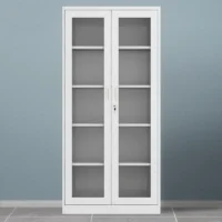 Two door full-glass metallic office cabinet - Image 4