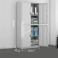 2-Door metallic office cabinets with glass doors. - Image 2