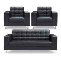 Office 5-Seater Leather Sofa - Image 3