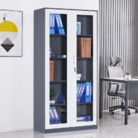 knock down office furniture glass door book shelf metal cupboard - Image 5