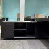 Wooden L Shape Office Table (Mahogany) - Image 3