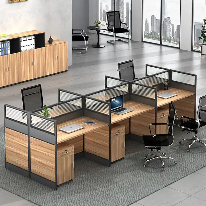 H702649ca9c7c4548b4aa211750743b28U.jpg_720x720q50.webp Six Way Modular Office Workstation - Image 1
