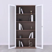 knock down office furniture glass door book shelf metal cupboard - Image 4