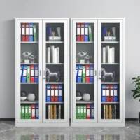Full-glass metallic office cabinet