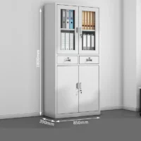 2-Door metallic office cabinets with glass doors. - Image 3
