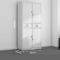 2-Door metallic office cabinets with glass doors. - Image 4