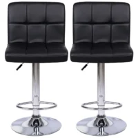 Adjustable swivel leather barstool - Image 4