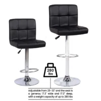 Adjustable swivel leather barstool - Image 10