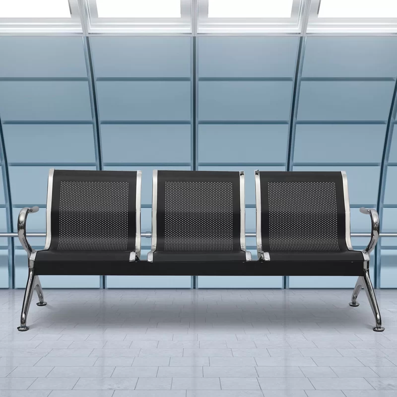 MetalSeatTandemSeatingwithMetalFrame-5.webp 3-Link metallic office bench - Image 1