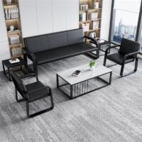 Modern 5-Seat Black Waiting Room Chairs with Armrest - Image 3