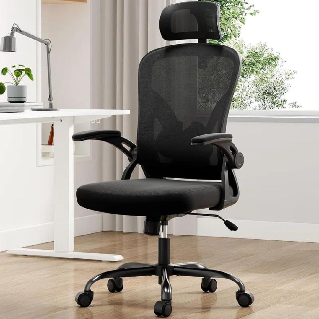 Orthopedic-office-chair-4.jpg Mesh Office Chair with Headrest - Image 1