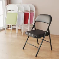 Foldable black office study chair - Image 2