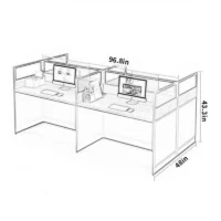 4-Way open view office workstation - Image 5