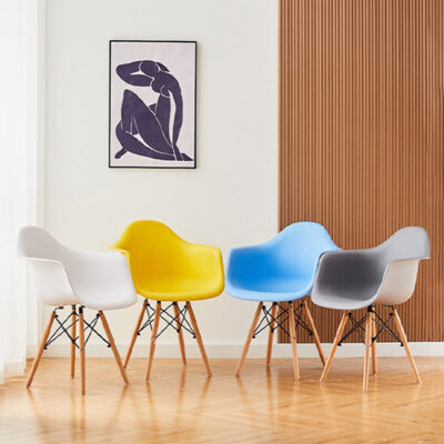 Bistro home/office chair with an ergonomic design, cushioned seat, and sturdy frame for comfort and style in any workspace or living area.