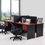 Four way modular office workstation