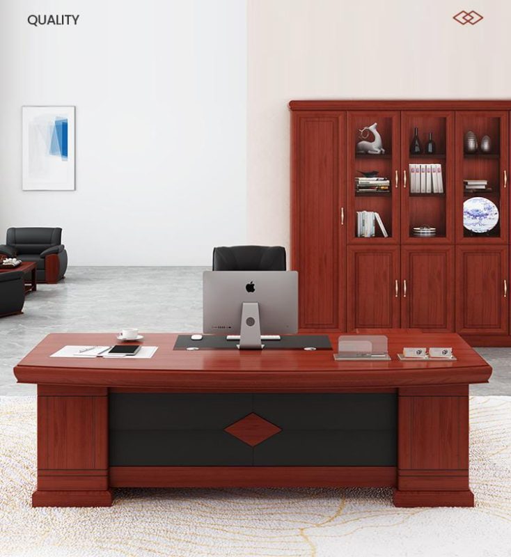 1800mm office executive table with side drawers for spacious and organized workspace storage.
