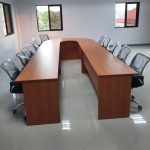 U-shaped corporate boardroom table