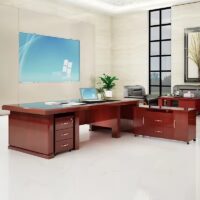 1800mm office executive table with side drawers for spacious and organized workspace storage.