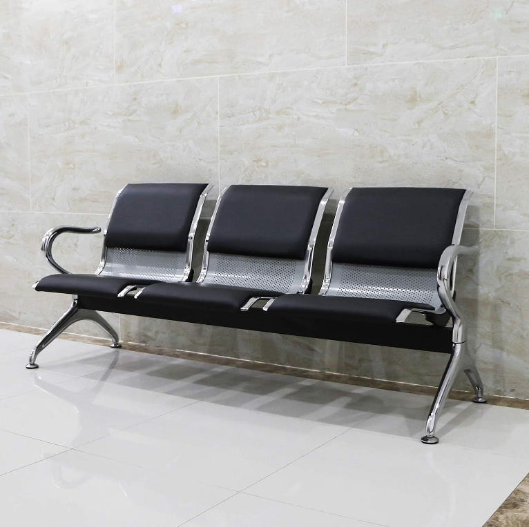 a.png 3 Link padded office waiting bench - Image 1