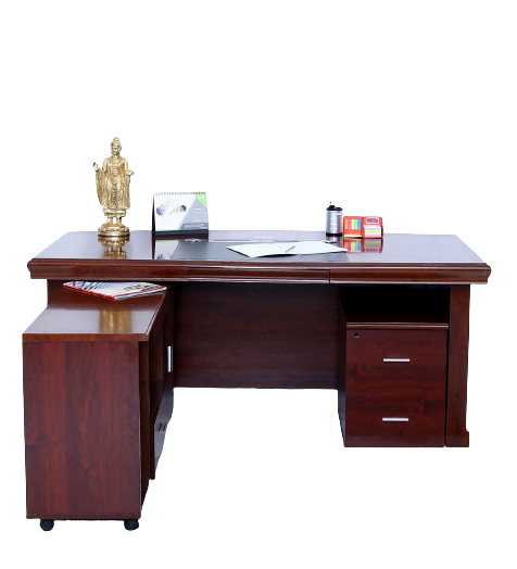 ankara-executive-office-table-with-side-runner-drawer-cart-in-brown-polish-by-star-india-ankara-e-m5d1is-removebg-preview.png 1.4 meters executive desk (Back view)- 1.2m long side drawers and a 02-drawers pedestal - Image 1