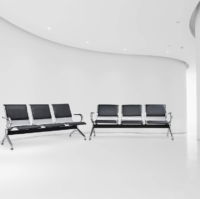 3 Link padded office waiting bench - Image 3