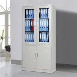 Glass door filling office cabinets