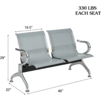 Two seater office reception bench - Image 5