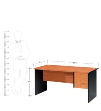 1.4 meters economic office desk (cherry) - Image 5