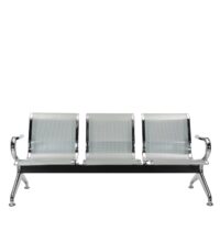 Three link metallic office visitor's bench - Image 3