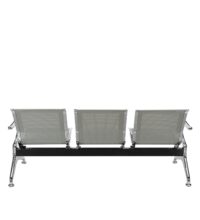 Three link metallic office visitor's bench - Image 2