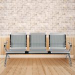 Three link metallic office visitor's bench