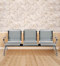 Three link metallic office visitor's bench