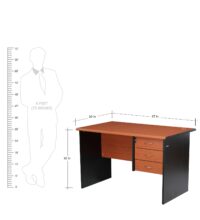 1.4 meters economic office desk (cherry) - Image 7