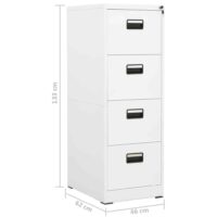 4-Drawer Metallic Office Cabinet - Image 5