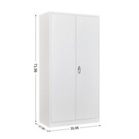 Office Cabinet with 2 Doors Steel 35.4"x15.7"x70.9" Gray - Image 2