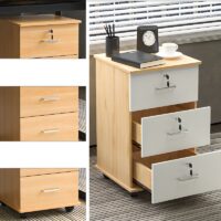3-drawer lockable pedestal office storage unit with secure drawers