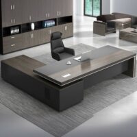 160cm executive desk with built-in storage, sleek modern design, and spacious surface ideal for professional workspaces.