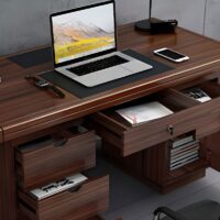 1400mm rectangular office computer desk with spacious surface and storage options, perfect for a professional workspace.