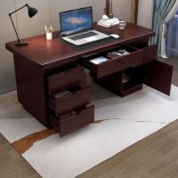 1400mm rectangular office computer desk with spacious surface and storage options, perfect for a professional workspace.